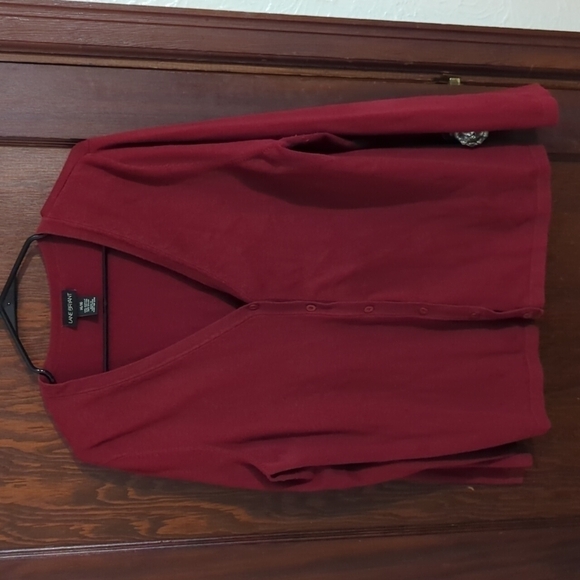 Lane Bryant Red Long Sleeve Button Front Cardigan Size 14/16 - Picture 1 of 4